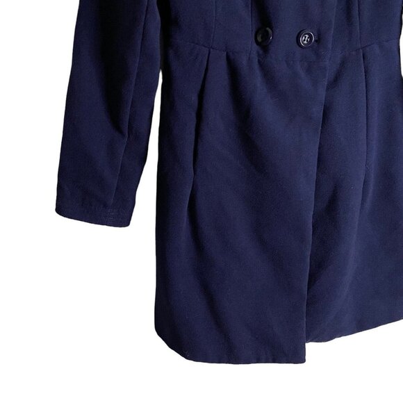 Forever 21 Women's Navy Warm Wear Double Breasted Pea Coat Sz S - Picture 5 of 11